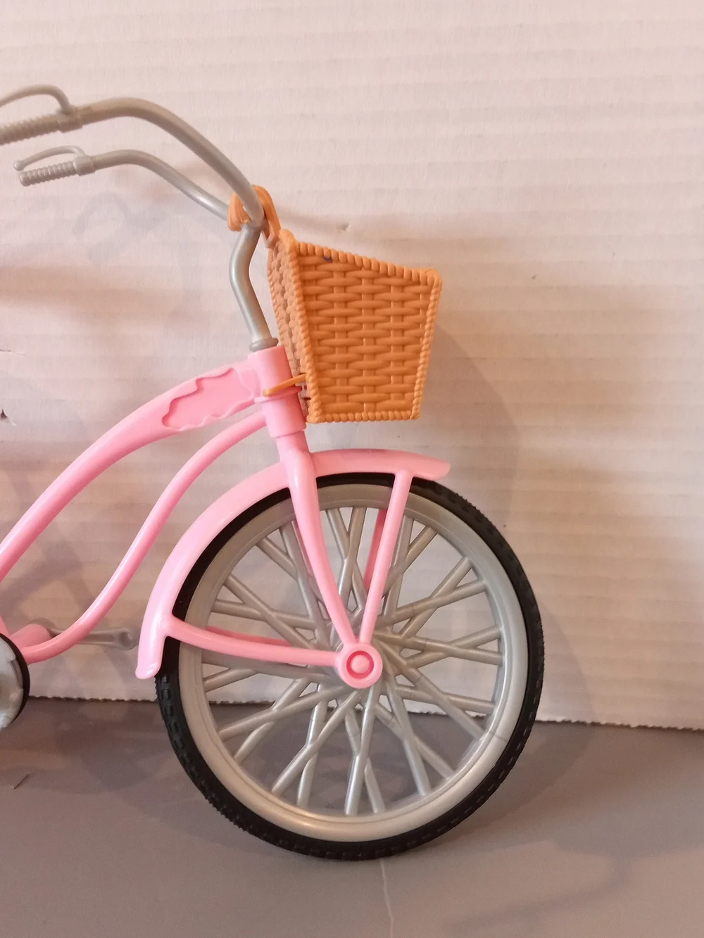 Barbie Pink Toy Bicycle with Purple Seat and Wicker Basket